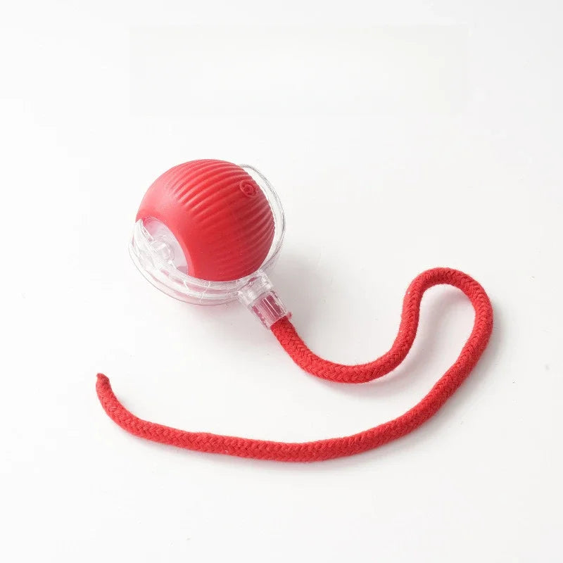 Smart Rechargeable Cat Toy Ball Automatic Rolling with Faux Tail Interactive Pet Play Training Toy for Cats Dogs Training Play Peaceful Pleasures Health and Wellness