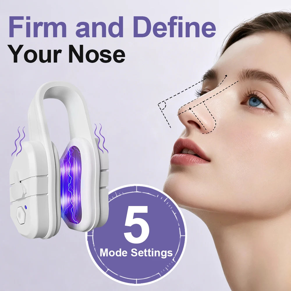 EMS Nose Massager, Microcurrent Nose Beauty Device with 5 Modes, USB-C Rechargeable Nose Clip for Facial Contour Care, Unisex Peaceful Pleasures Health and Wellness
