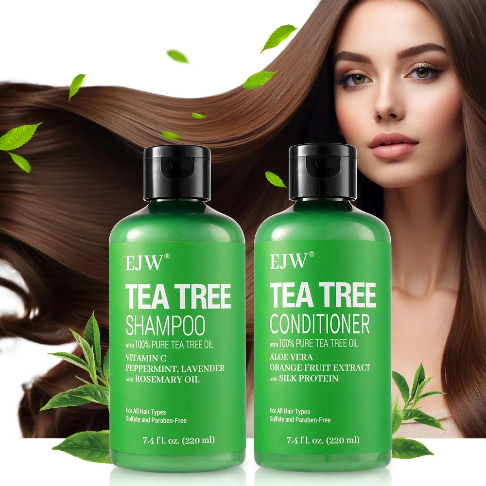 Tea Tree Oil Shampoo and Conditioner Set| Refreshes Scalp, Soothes,Cleanses Buildup, Clarifying for Oily Hair|Pure Tea Tree Peaceful Pleasures Health and Wellness
