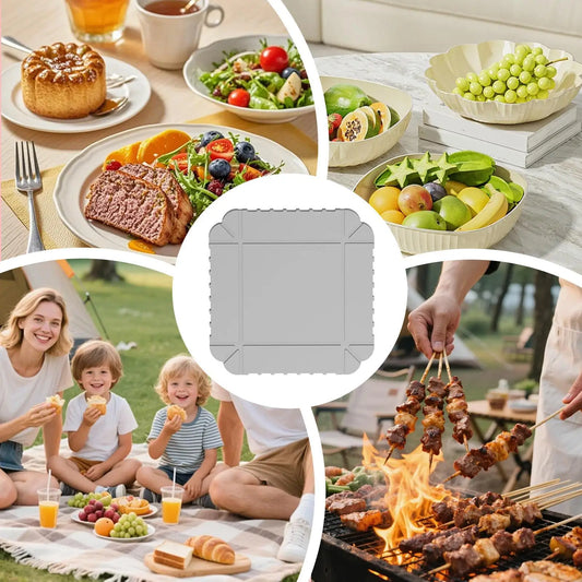 Silicone Folding Bowl Silicone Magnetic Portable Heat Resistant Picnic Placemat For Fridge Car Travel Camping Picnic Kitchen Peaceful Pleasures Health and Wellness