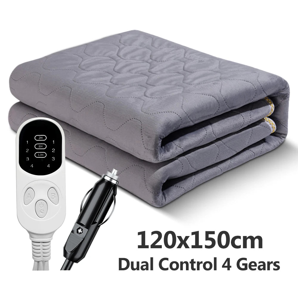 12V Cars Electric Blanket Heating Level Heated Travel Blanket for Car Outdoor Traveling Camping Pad 70x180cm/120x150cm/50x150cm Peaceful Pleasures Health and Wellness 120x150 B