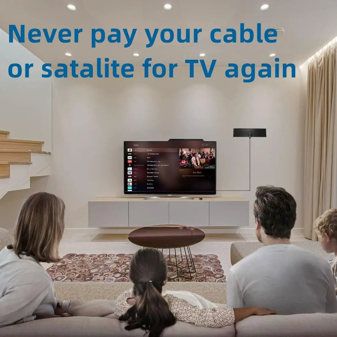 Indoor Digital TV Antenna 4K 1080P | DVB-T2 & Signal Amplifier