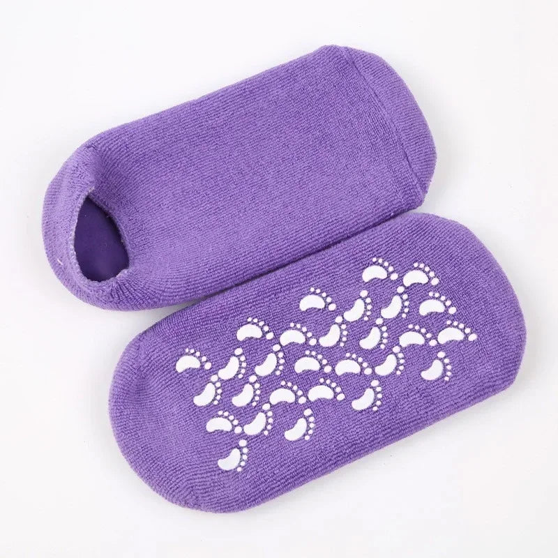 1 pair Reusable SPA Gel Socks Moisturizing Whitening Exfoliating Velvet Smooth Beauty Foot Care Silicone Socks Feet Care Peaceful Pleasures Health and Wellness