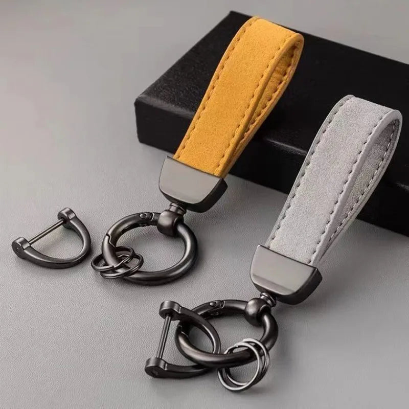 Suede Woven Rope Keychain | Zinc Alloy Car Key Pendant
