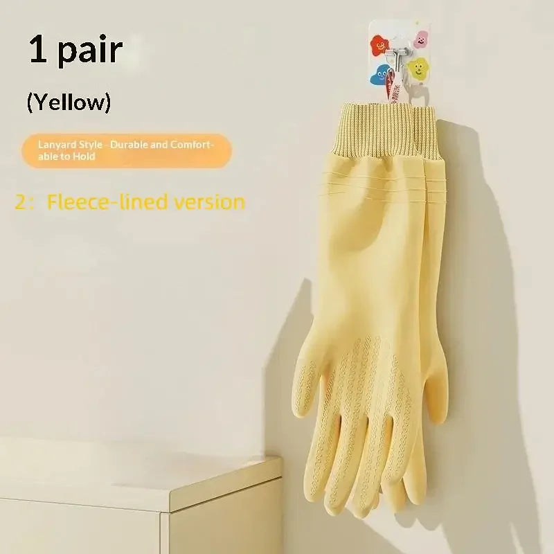 Waterproof Fleece Dishwashing Gloves – Warm, Tear-Resistant Cleaning Gloves Peaceful Pleasures Health and Wellness 2 Yellow