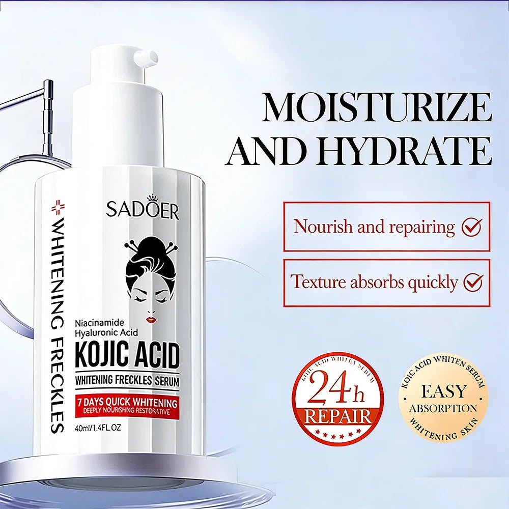 SADOER Kojic Acid Whitening and Freckle Removal Cream Moisturizing Facial essence Anti-Aging Wrinkle Face Serum Skin Care Peaceful Pleasures Health and Wellness