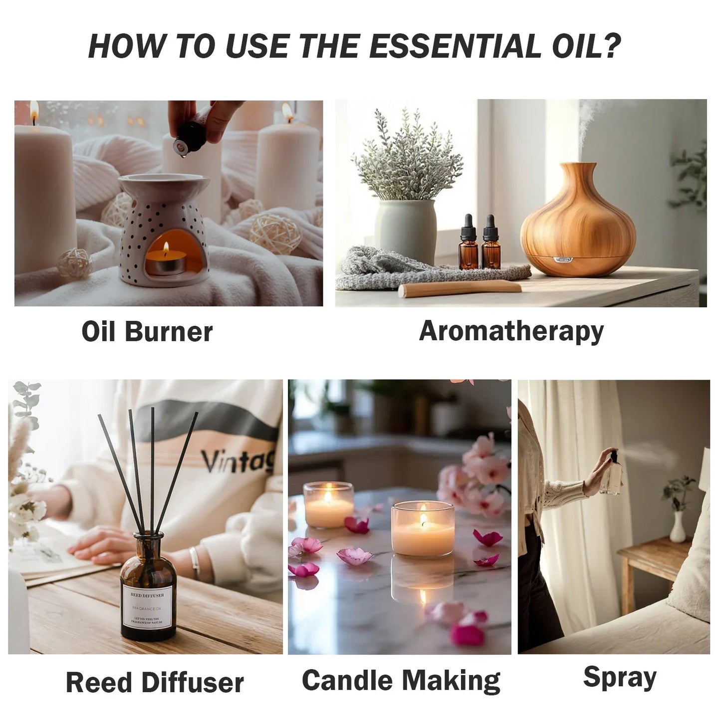 PHATOIL 100ml Pure Essential Oils for Diffuser | Aromatherapy