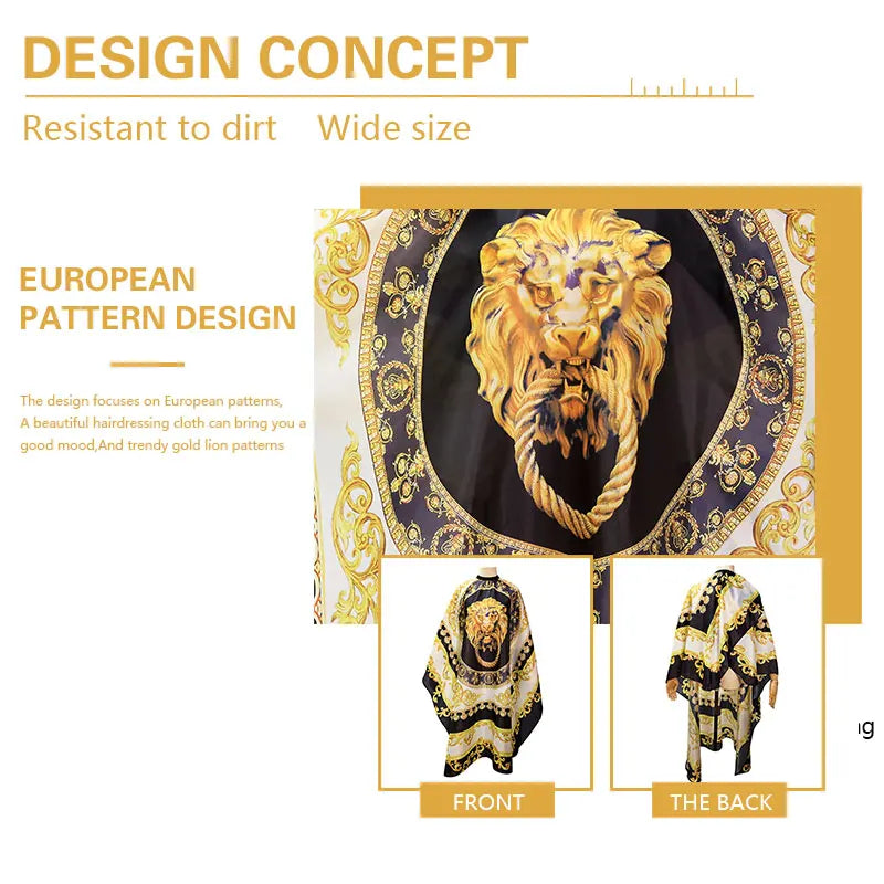 Professional Hairdressing Hairdresser Cloth Lion Pattern Gown Barber Waterproof Hairdresser Apron Haircut capes Accessories Peaceful Pleasures Health and Wellness