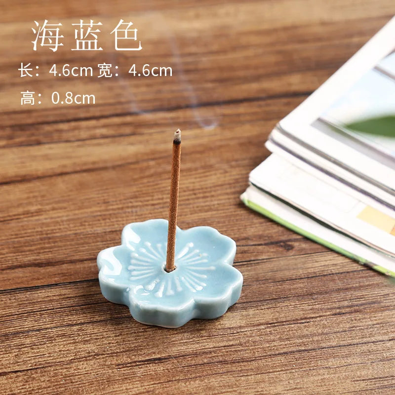 Ceramic Cherry Blossom Incense Holder Wax Melt Burner Aromatherapy