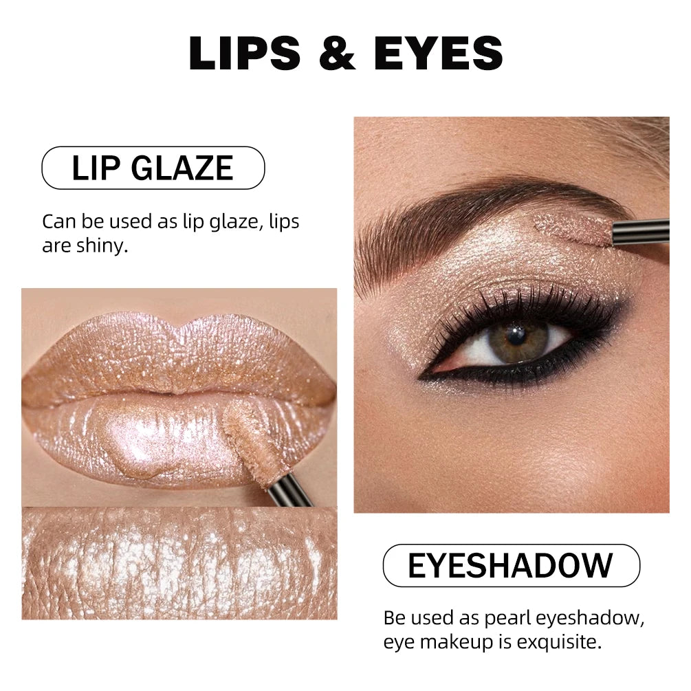 QIBEST shimmer lip gloss beauty girl diamond glitter lip tint waterproof long lasting 6 colors gray flash liquid lipstick makeup Peaceful Pleasures Health and Wellness