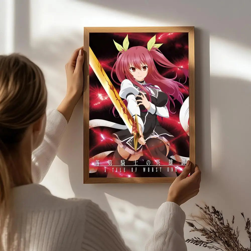 Anime C-Chivalry of a Failed Knight Poster HD Self Adhesive Waterproof Wall Art Ideal for Home Office Dorm Bedroom Great Gift Peaceful Pleasures Health and Wellness White1 15X20cmNoframe