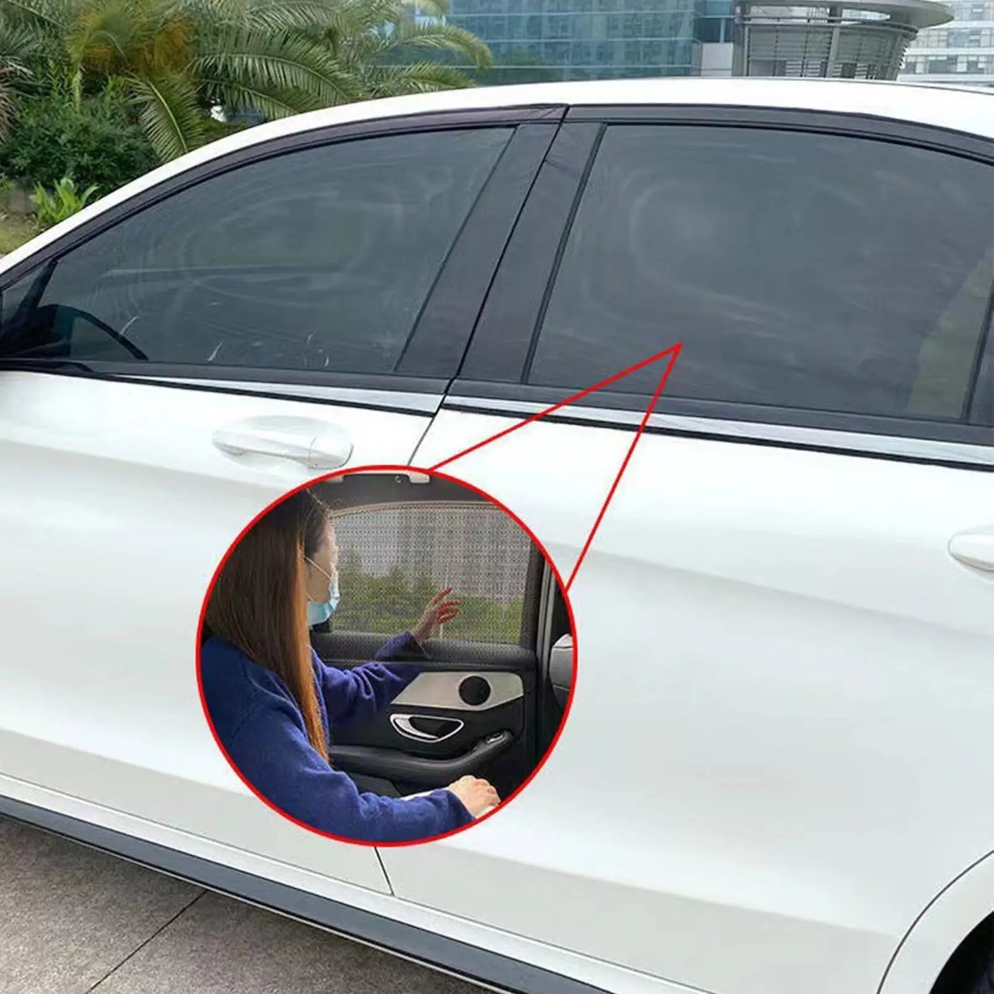 Car Window Sunshade Mesh Curtain – UV Protection (1 Pair)
