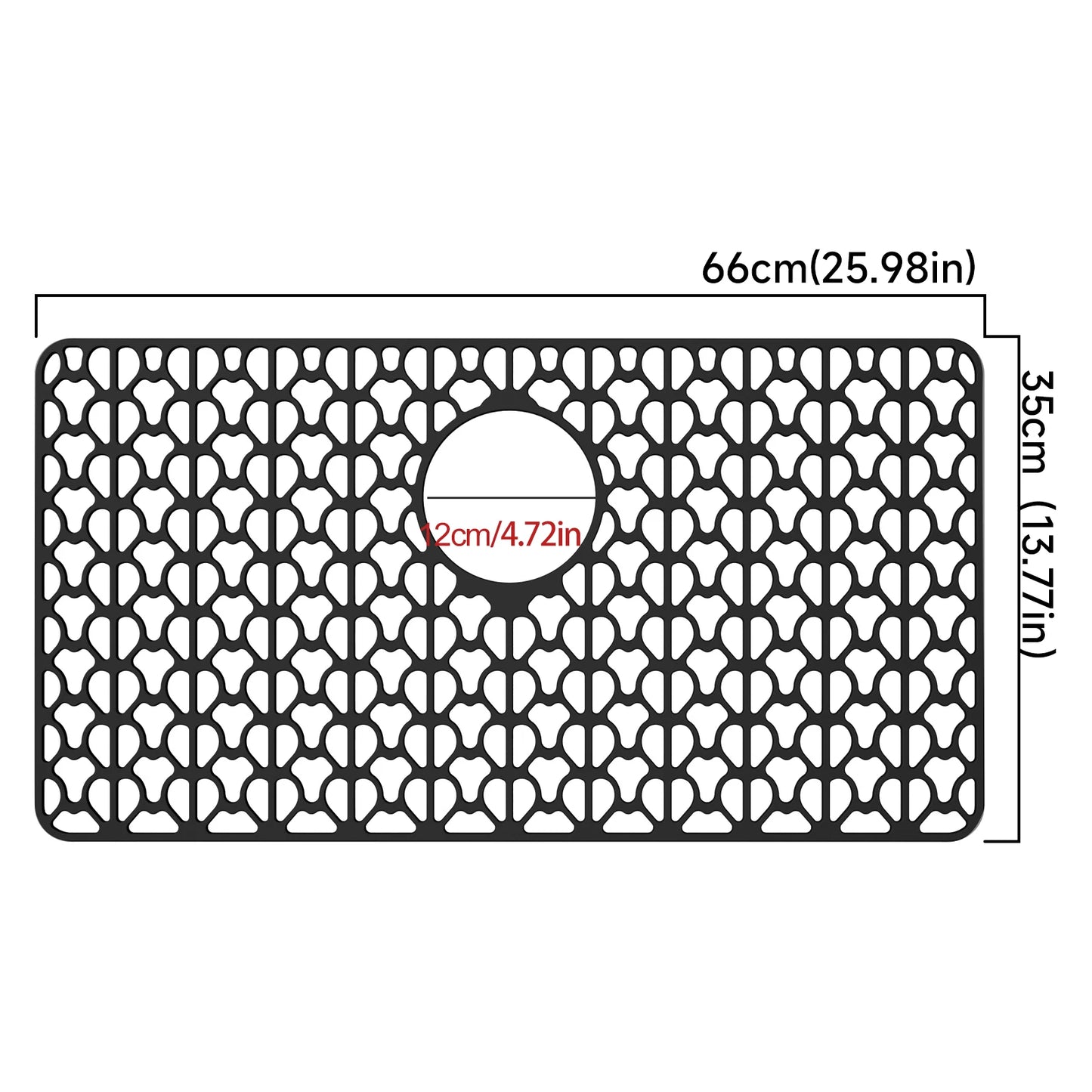 big size Sink Protectors for Kitchen Sink with Drain,Kitchen Sink Grid,Heat-Resistant mat,Silicone Sink Mat for Bottom of sink Peaceful Pleasures Health and Wellness A Rear-hold black L