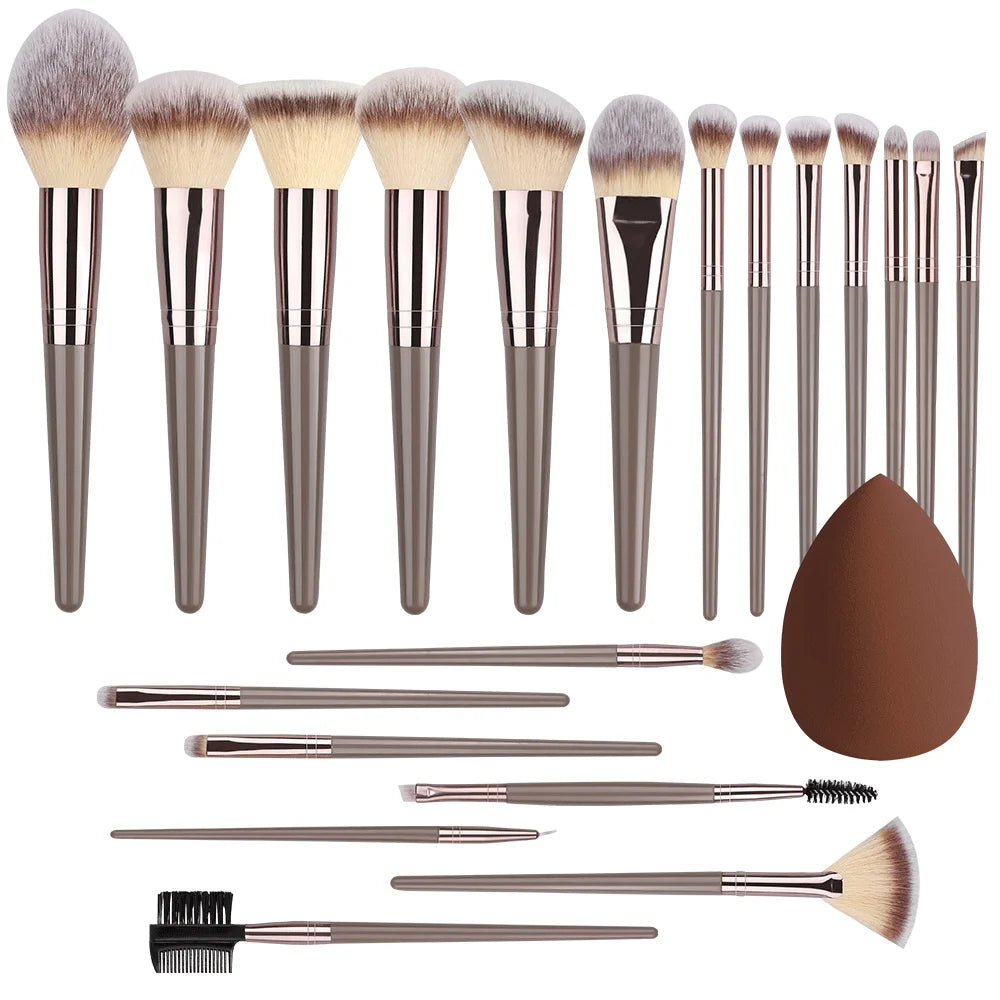 RUNTOIN 3-20Pc Makeup Brush Set | Blush, Foundation & Eyeshadow