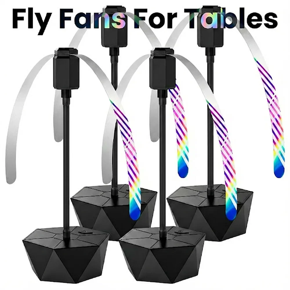 Soundless Fly Repellent Fan – Soft Blades & Hook for Outdoors