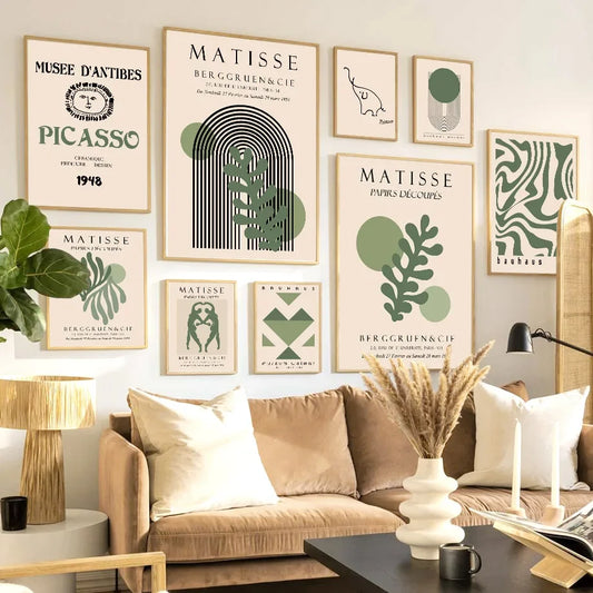 Abstract Matisse Bauhaus Picasso Exhibition Modern Wall Art Prints Canvas Painting Posters Wall Pictures For Living Room Deco Peaceful Pleasures Health and Wellness