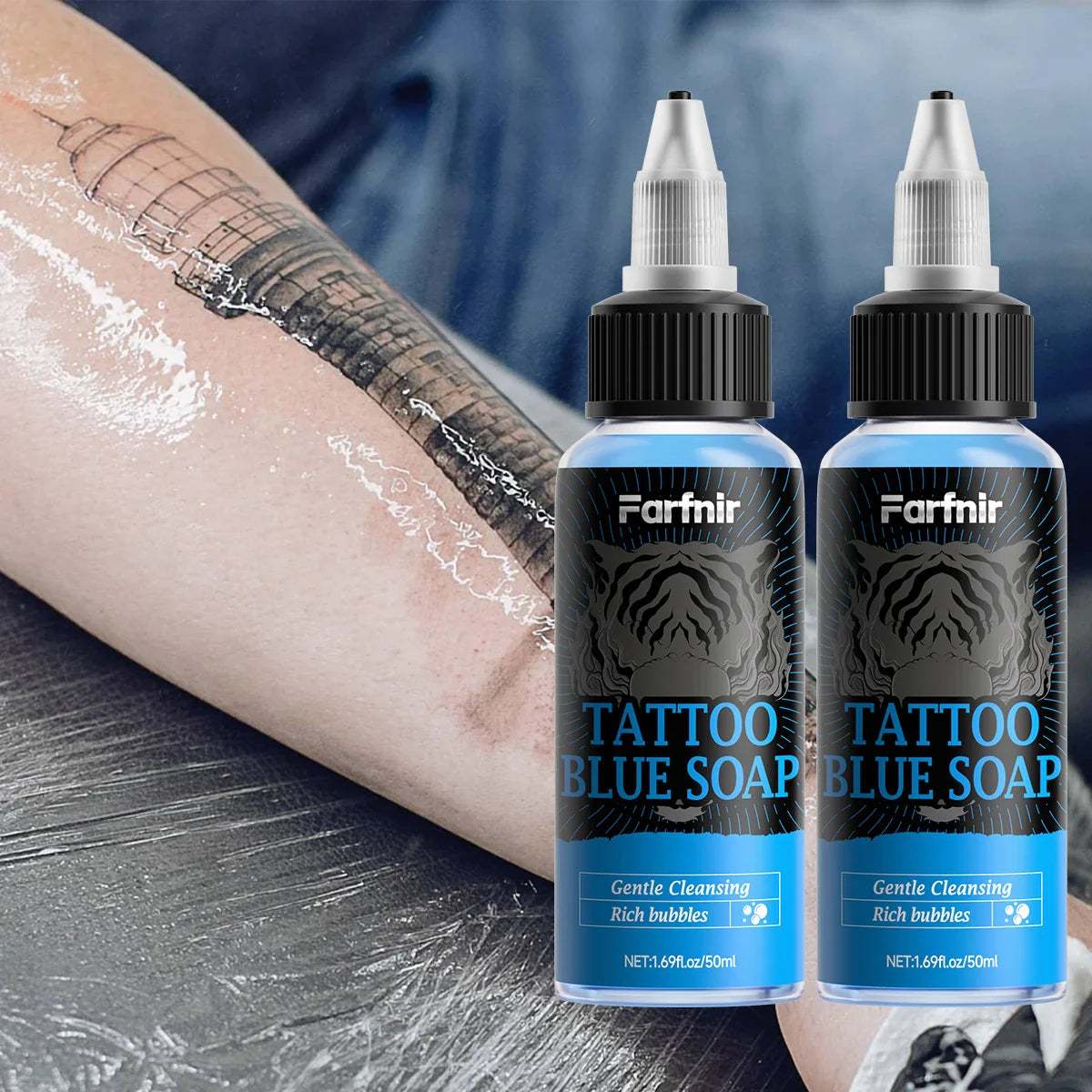 Tattoo Blue Soap – Foaming Cleanser for Vibrant Tattooed Skin