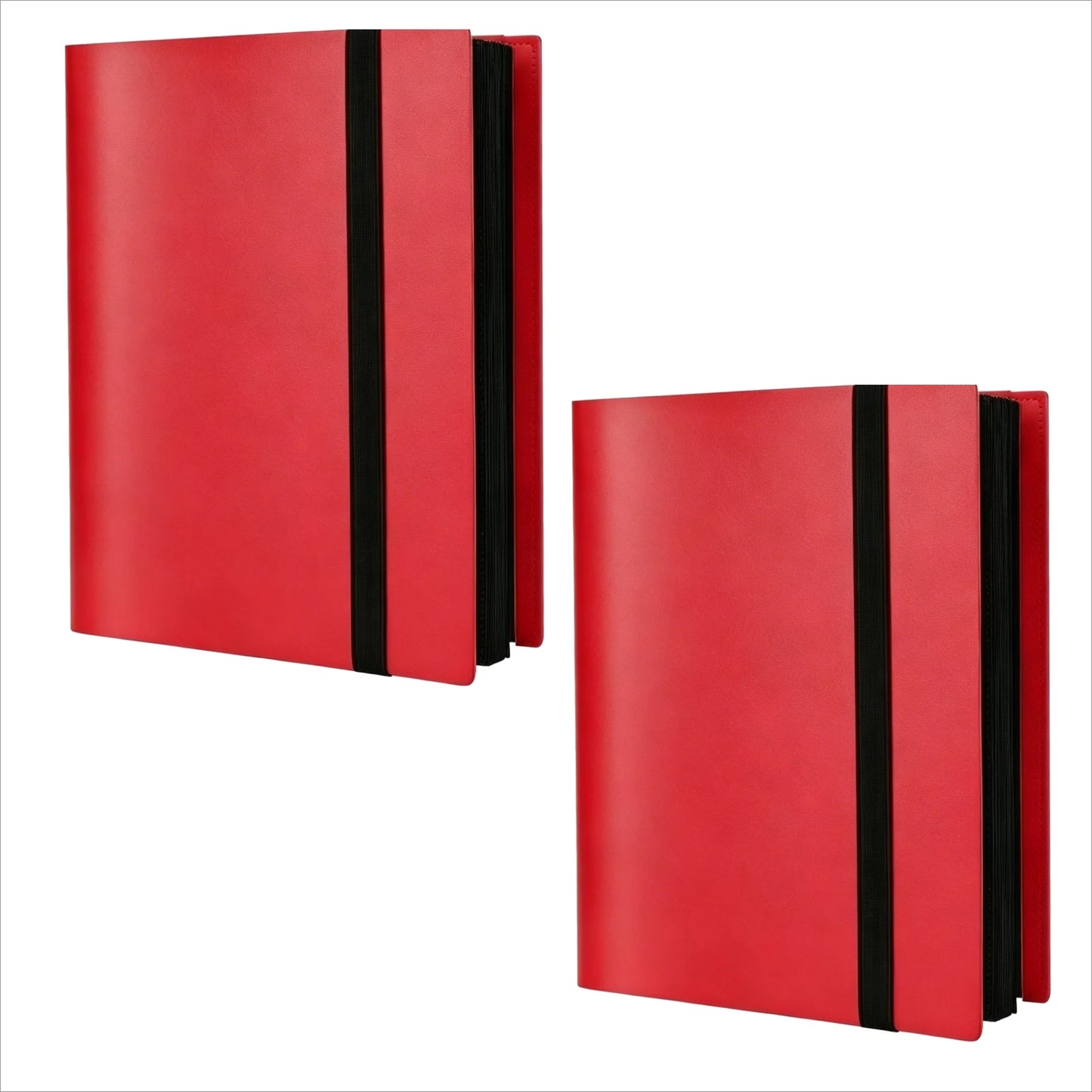 Card Binder 9-Pockets Trading Card Collector Holder Kpop Idol Photo Albums Portable Storage Case for TCG & Sports Game Cards Peaceful Pleasures Health and Wellness Red 2 pack