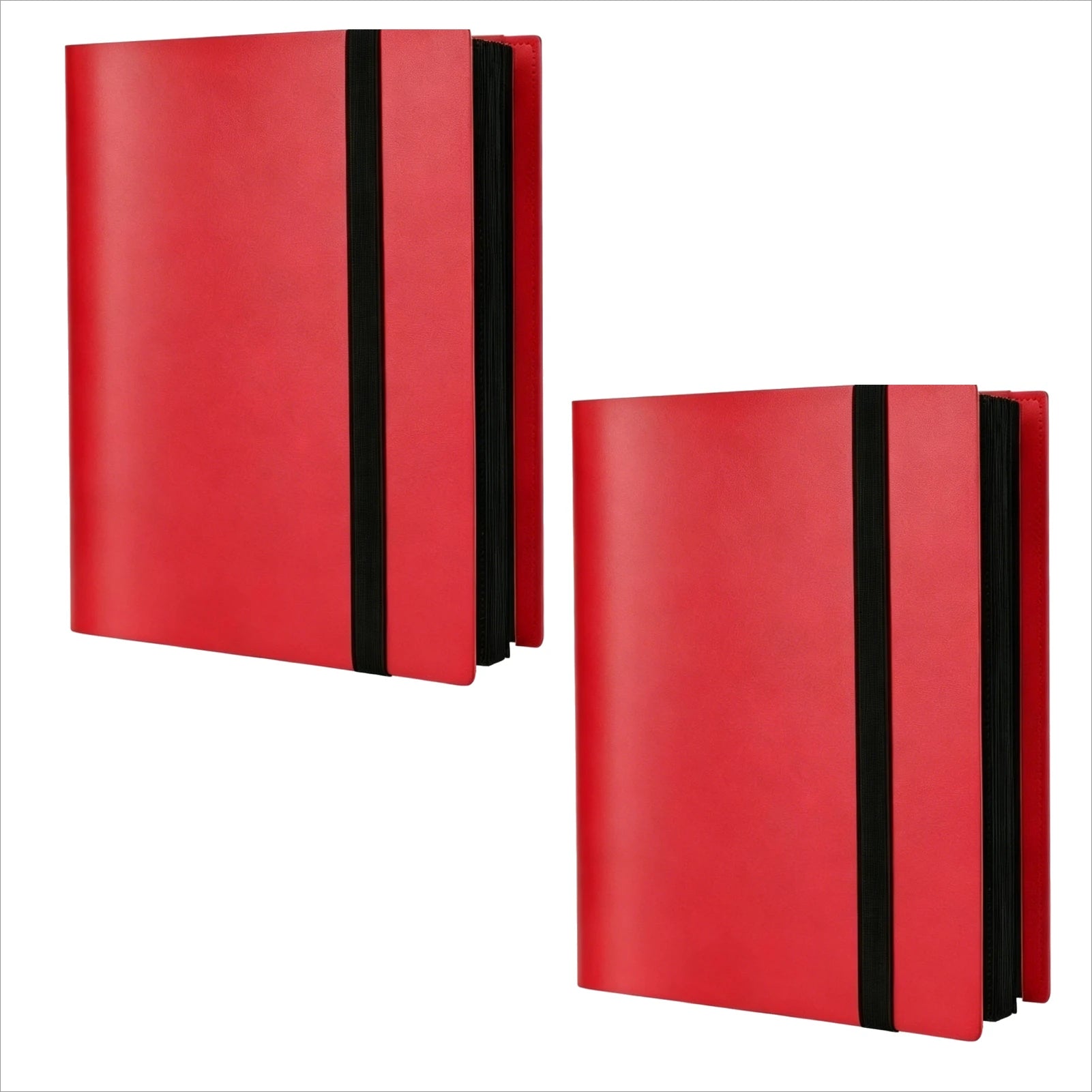 Card Binder 9-Pockets Trading Card Collector Holder Kpop Idol Photo Albums Portable Storage Case for TCG & Sports Game Cards Peaceful Pleasures Health and Wellness Red 2 pack