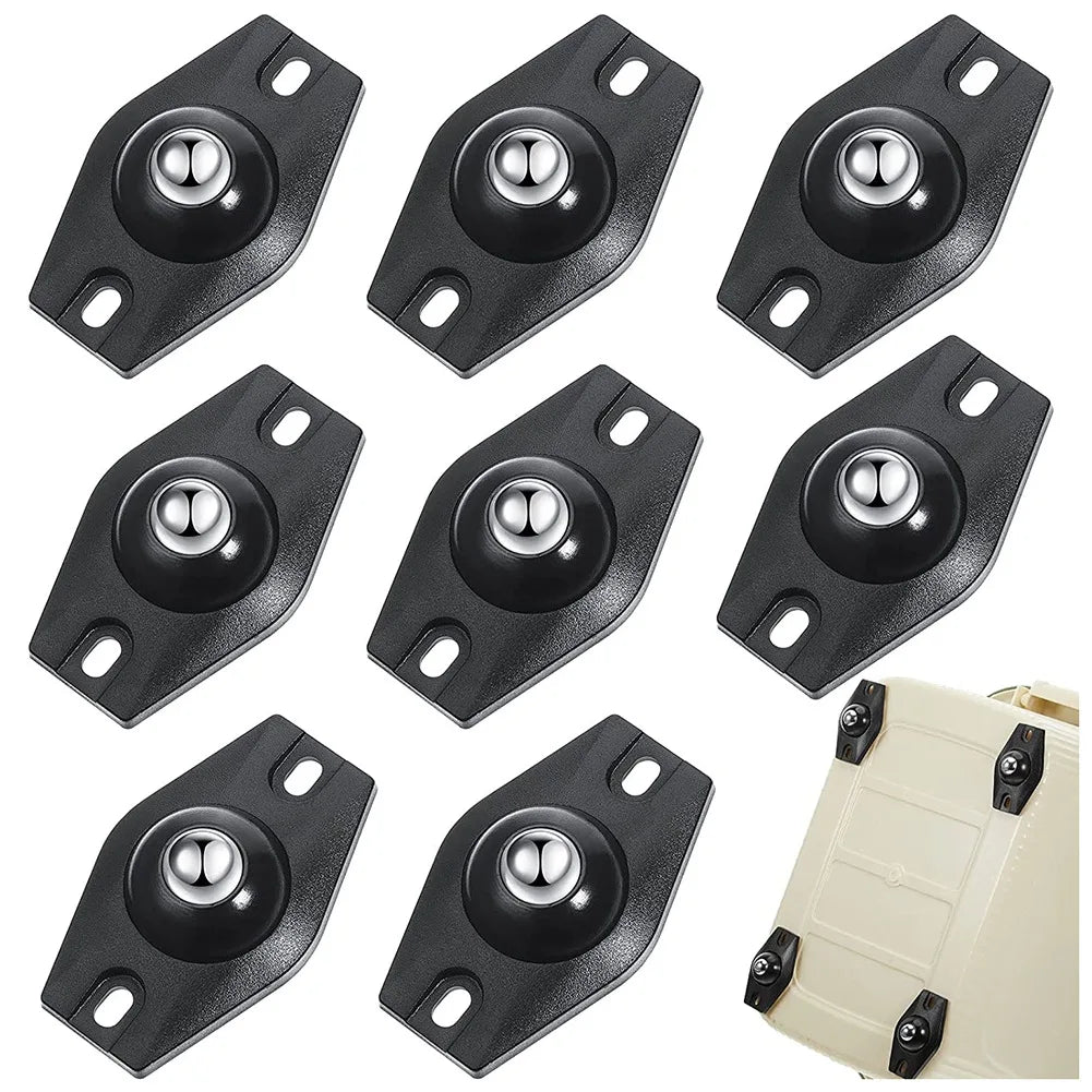 A36T-8 Pieces Self Adhesive Caster Wheels Mini Swivel Wheels 360 Degree Rotation Sticky Pulley With Ball Bearings Peaceful Pleasures Health and Wellness
