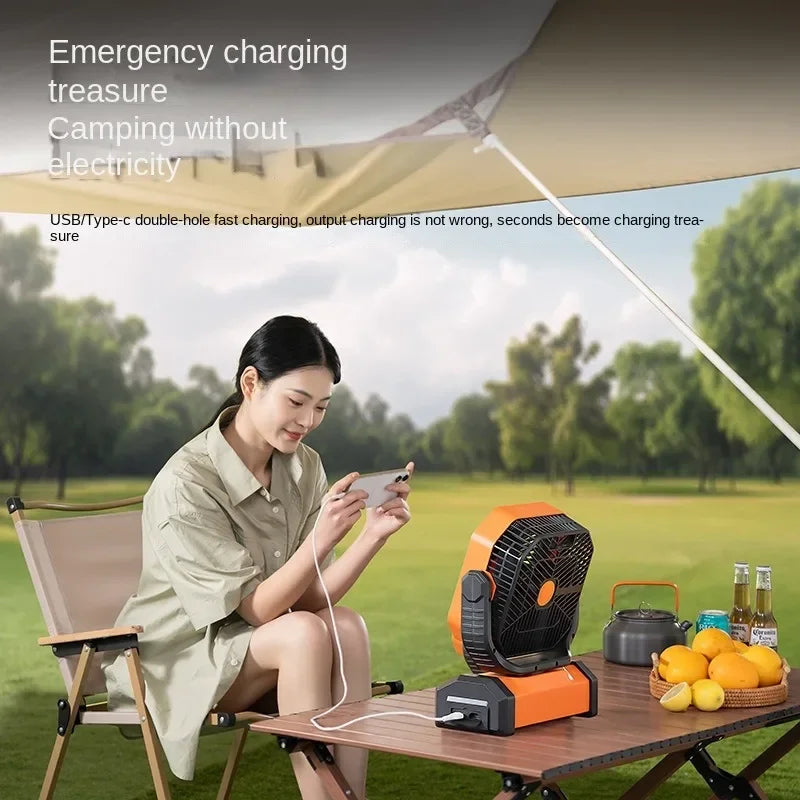 RTONTR Portable Camping Fan | Remote, Silent & Phone Charging