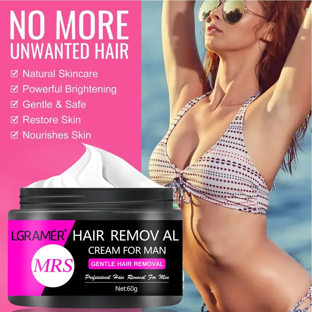 LGRAMER Painless Hair Removal Cream for Women – 60g