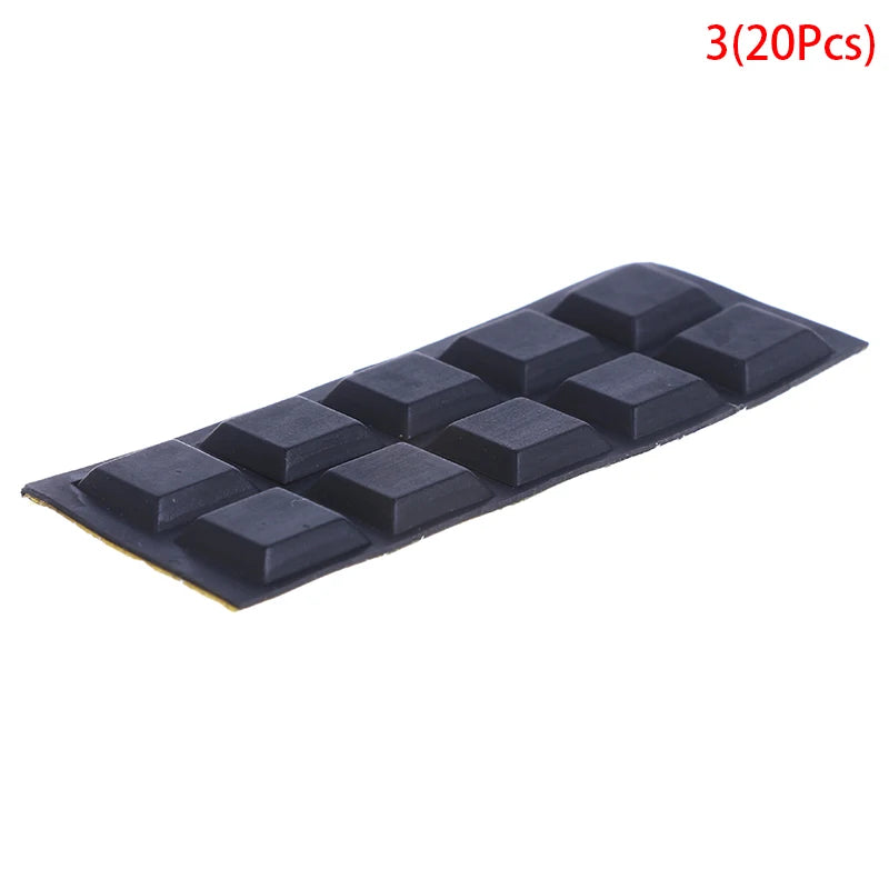 40-Pack Square Rubber Bumper Pads – Self-Adhesive Furniture Feet
