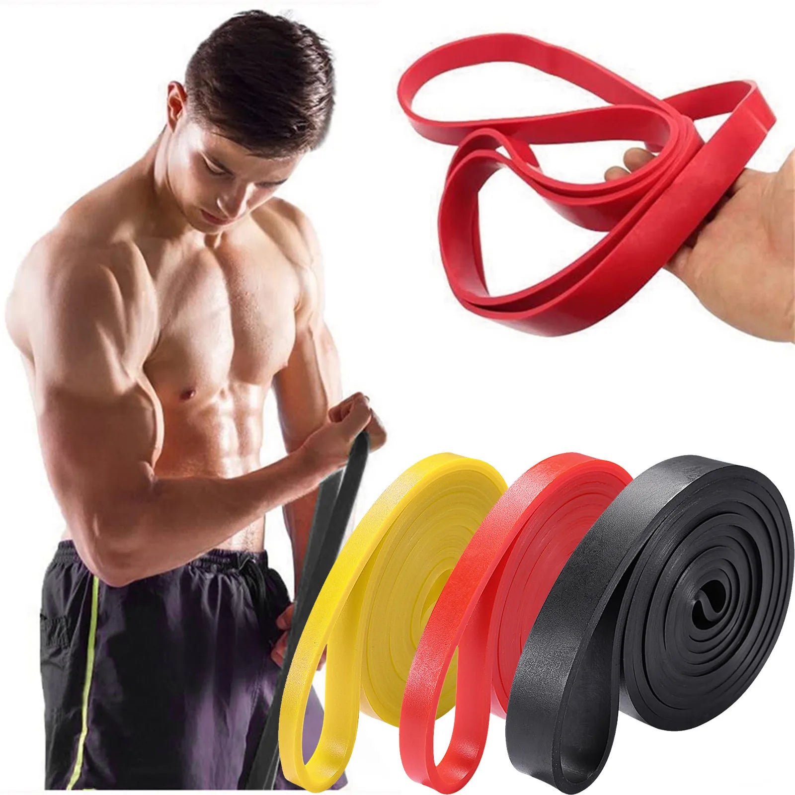 Resistance Bands Exercise Elastic Workout Ruber Loop Strength Rubber Band Gym Fitness Equipment Training Expander Unisex Peaceful Pleasures Health and Wellness