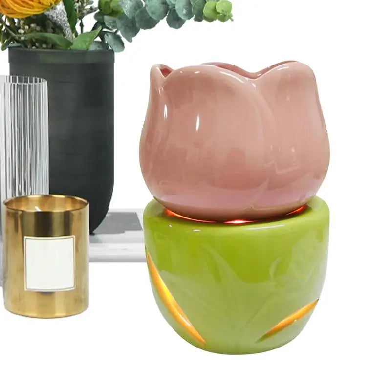 Colorful Tulip Ceramic Aroma Diffuser Creative Large-capacity Split Diffuser Fresh and Fragrant Indoors Essential Oil Diffuser Peaceful Pleasures Health and Wellness