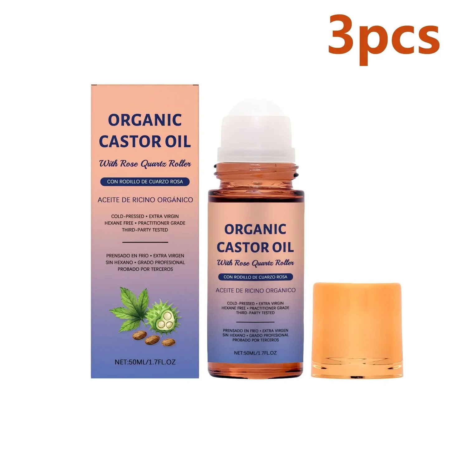 Organic Castor Oil Roll-On | Hair Growth & Skin Hydration 50ml