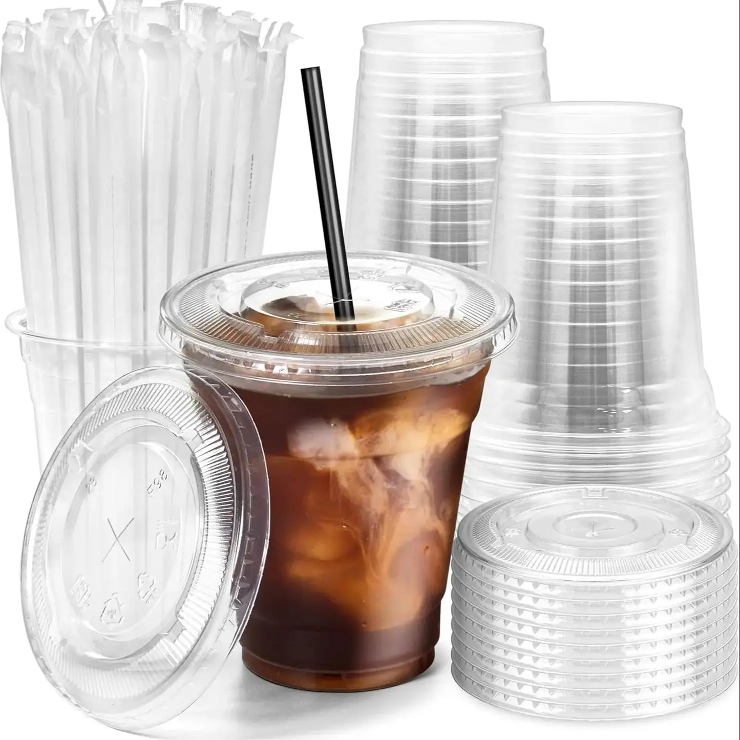 100PCS Transparent Straws Individually Packaged Disposable Straws Suitable for Home Party Wedding Milk Juice Milkshake Coffee Peaceful Pleasures Health and Wellness