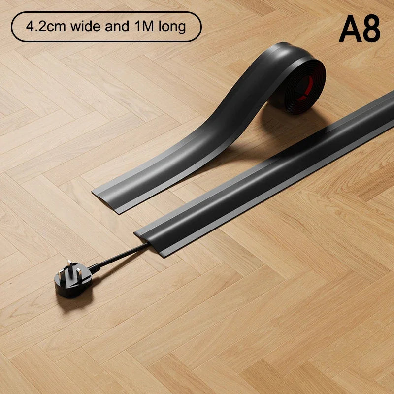 Soft PVC Floor Cord Cover | Cable Hider Wire Protector Floor Cable Hider Peaceful Pleasures Health and Wellness A8