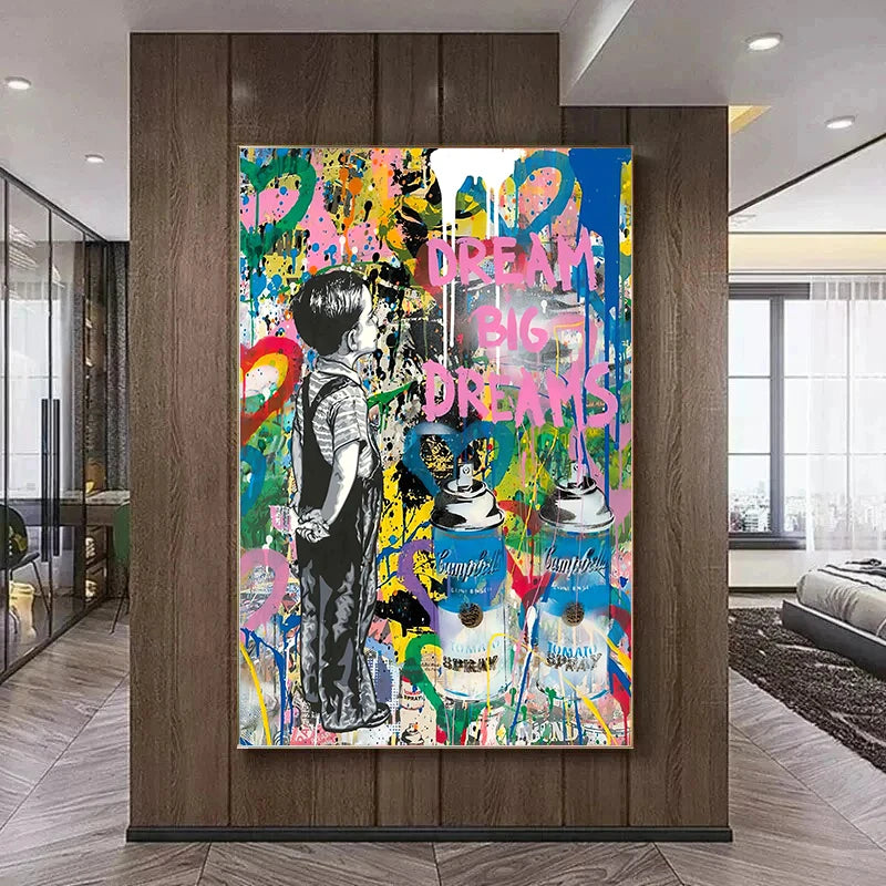 Banksy Graffiti Pop Art Canvas Wall Print | Street Art Poster