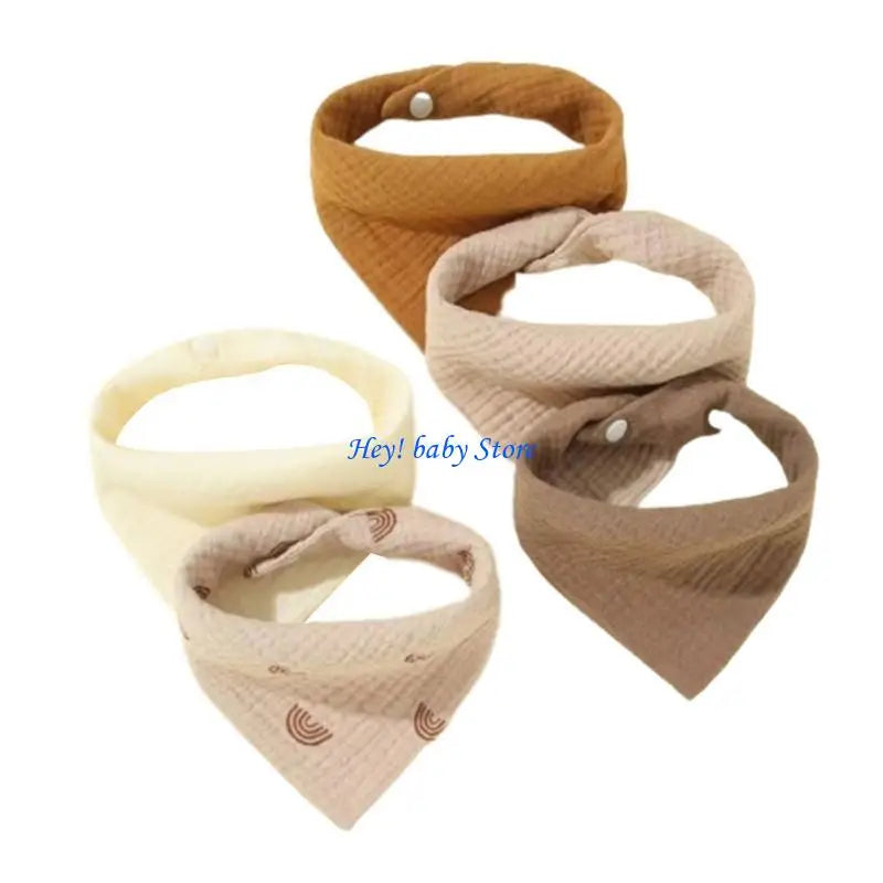 5-Pack Soft Cotton Baby Drool Bibs | Teething Burp Cloths