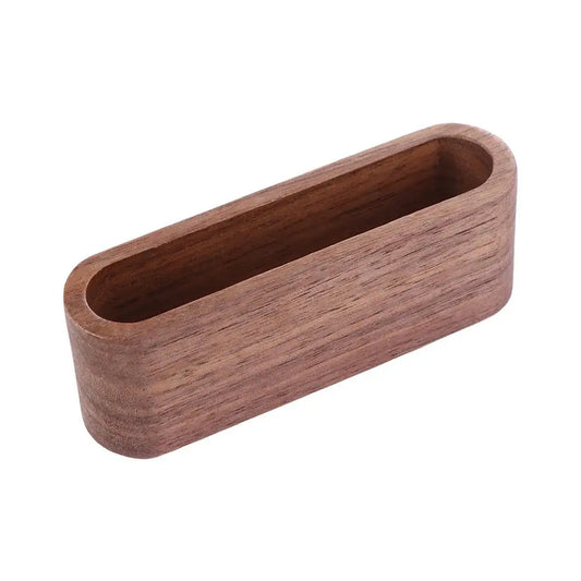 High Quality Display Device Desktop Storage Stationery Cards Stander Card Organizer Wooden Business Card Holders Cards Holder Peaceful Pleasures Health and Wellness Black Walnut