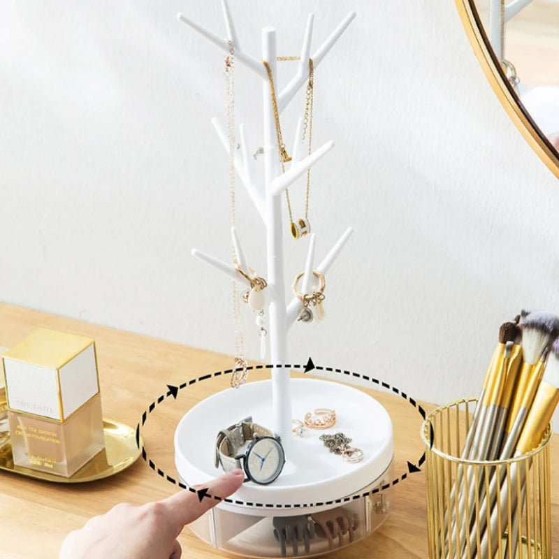 1pc Rotating jewelry storage rack, earring necklace storage, dressing table storage, display rack, multi-purpose storage rack Peaceful Pleasures Health and Wellness