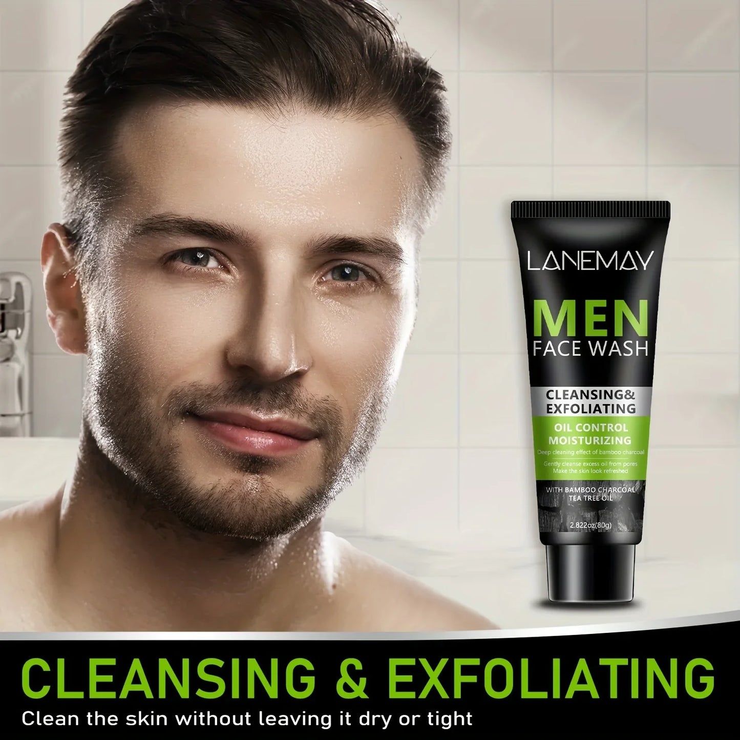 Lanemay Men's Volcanic Mud Face Wash – Oil Control & Cleanse