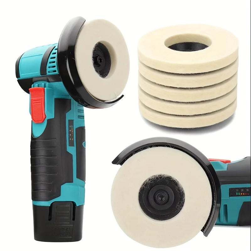 1 5 Wool Polishing Wheel Felt Backing Pad Angle Grinder Compatible