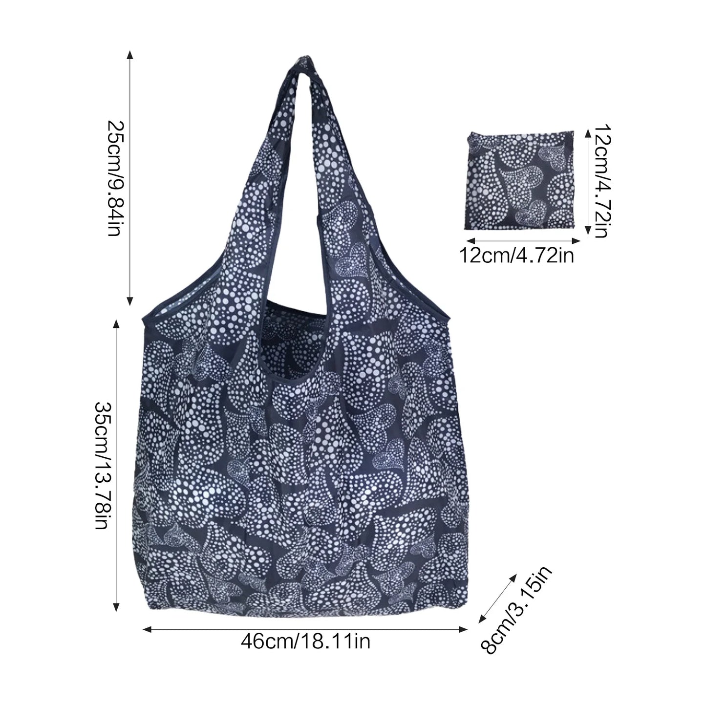 Eco-Friendly Foldable Shopping Bags Large Capacity Reusable Tote with Print Design for Grocery Store Use Portable Carry Handle Peaceful Pleasures Health and Wellness A