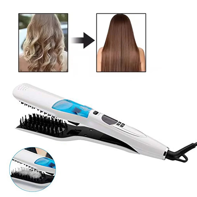 Electric Ceramic Negative Ion Steam Hair Straightener Comb Brush with LCD Display for Hotel & Household Use Peaceful Pleasures Health and Wellness