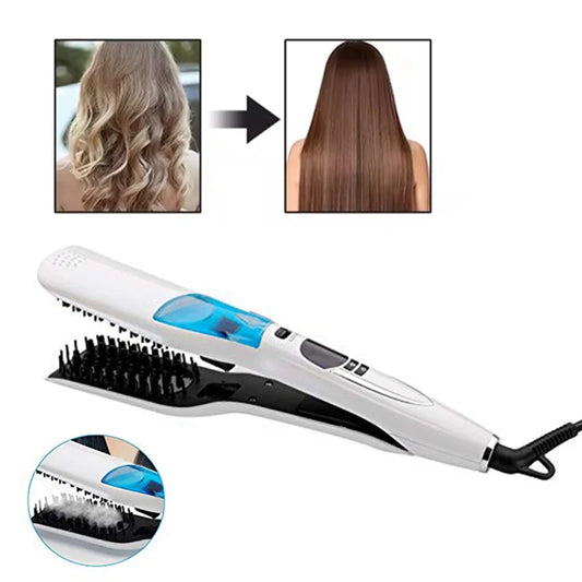 Electric Ceramic Negative Ion Steam Hair Straightener Comb Brush with LCD Display for Hotel & Household Use Peaceful Pleasures Health and Wellness