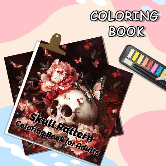 Bview Art Adult Skull Coloring Book Intricate Gothic Patterns Stress Peaceful Pleasures Health and Wellness
