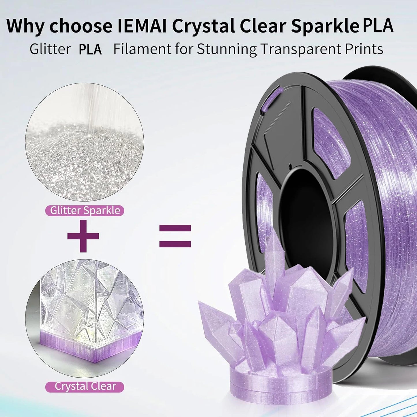 Translucent Crystal PLA Filament 1.75mm | 3D Maliang Spool