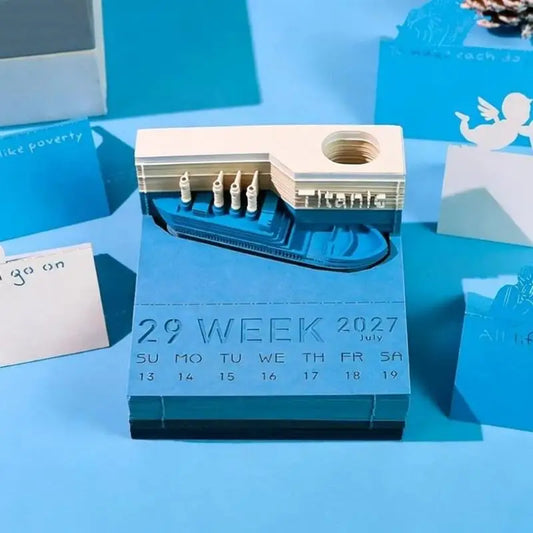 2027 LED Desk Calendar – 3D Tear-Away Paper Carving Art LED Desk Calendar Peaceful Pleasures Health and Wellness Default Title
