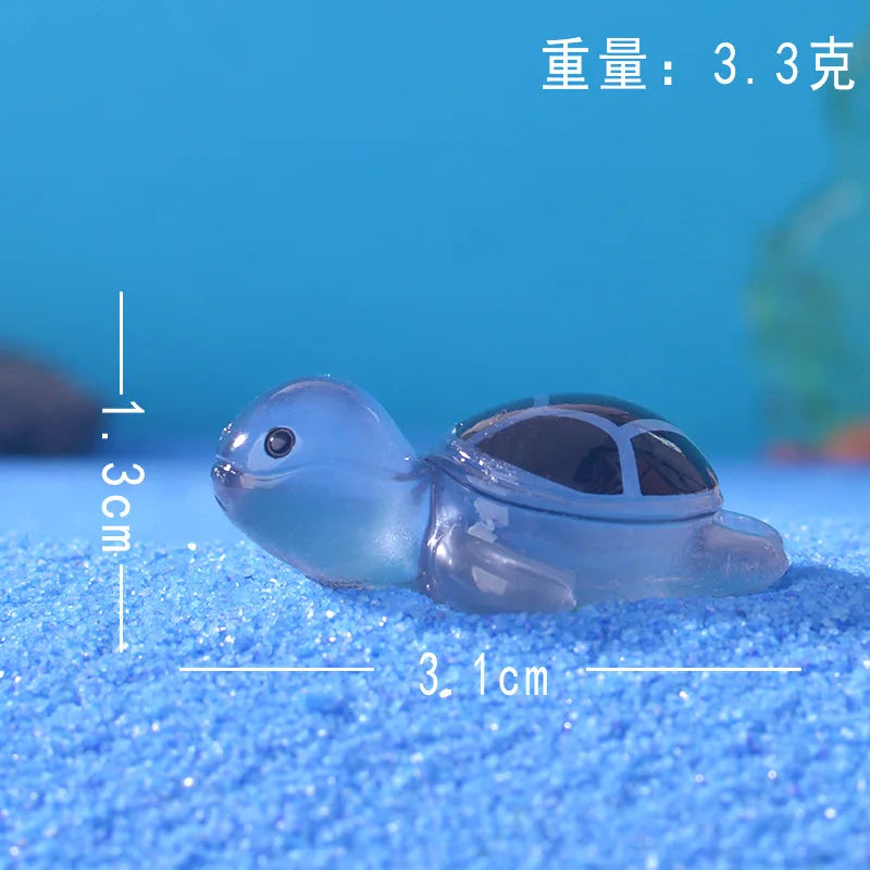 1PCS Resin Glow Turtle Mini Ornaments DIY Craft Supplies Aquarium Decor Christmas Party Birthday Wedding Home Decor Gifts fairy Peaceful Pleasures Health and Wellness grey