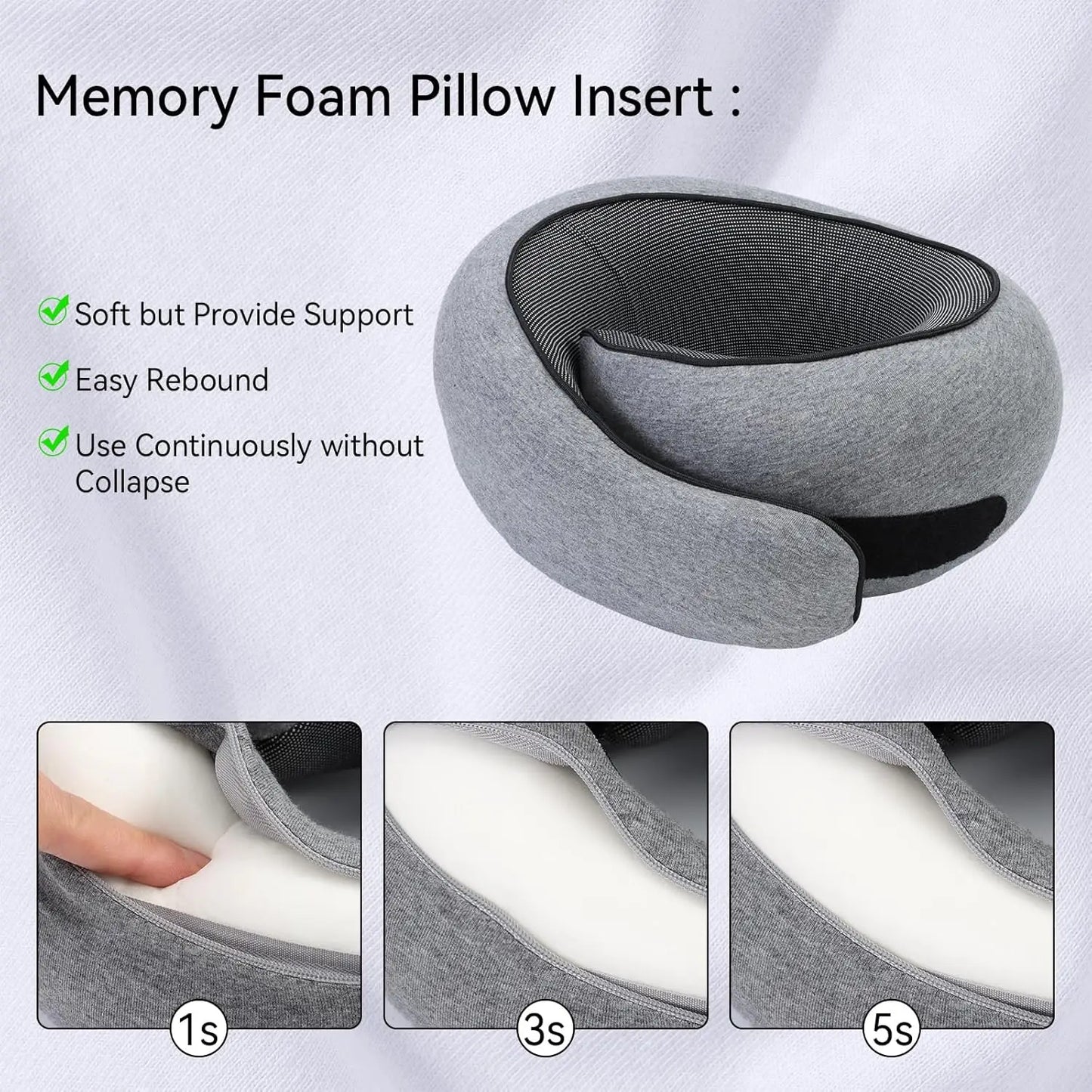 Memory Foam U-Shape Travel Neck Pillow | Portable & Adjustable