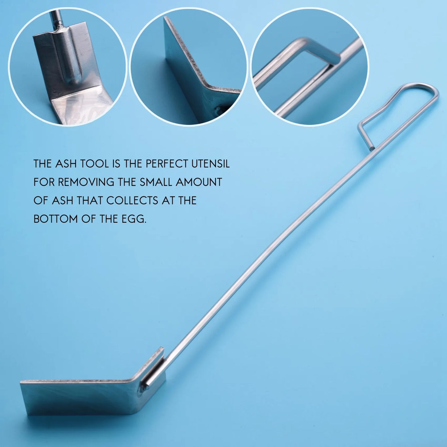 A36T-Stainless Steel Charcoal Ash Rake BBQ Ash Tool Rake Poker For Joe Charcoal Smoker Wood Burning Stove Silver Peaceful Pleasures Health and Wellness
