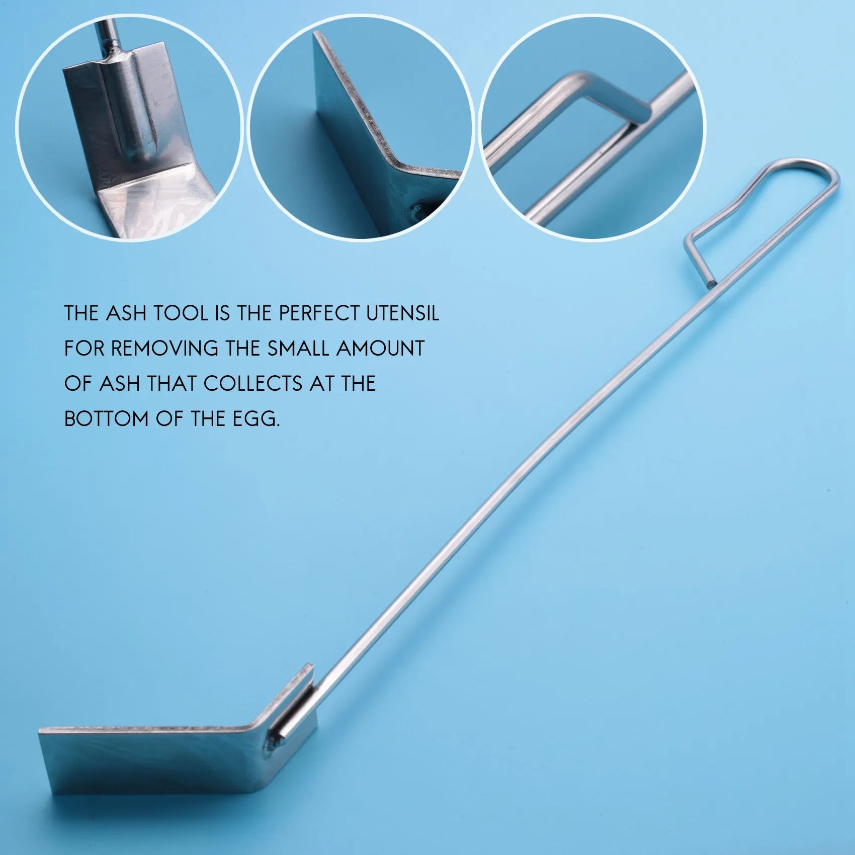 A36T-Stainless Steel Charcoal Ash Rake BBQ Ash Tool Rake Poker For Joe Charcoal Smoker Wood Burning Stove Silver Peaceful Pleasures Health and Wellness