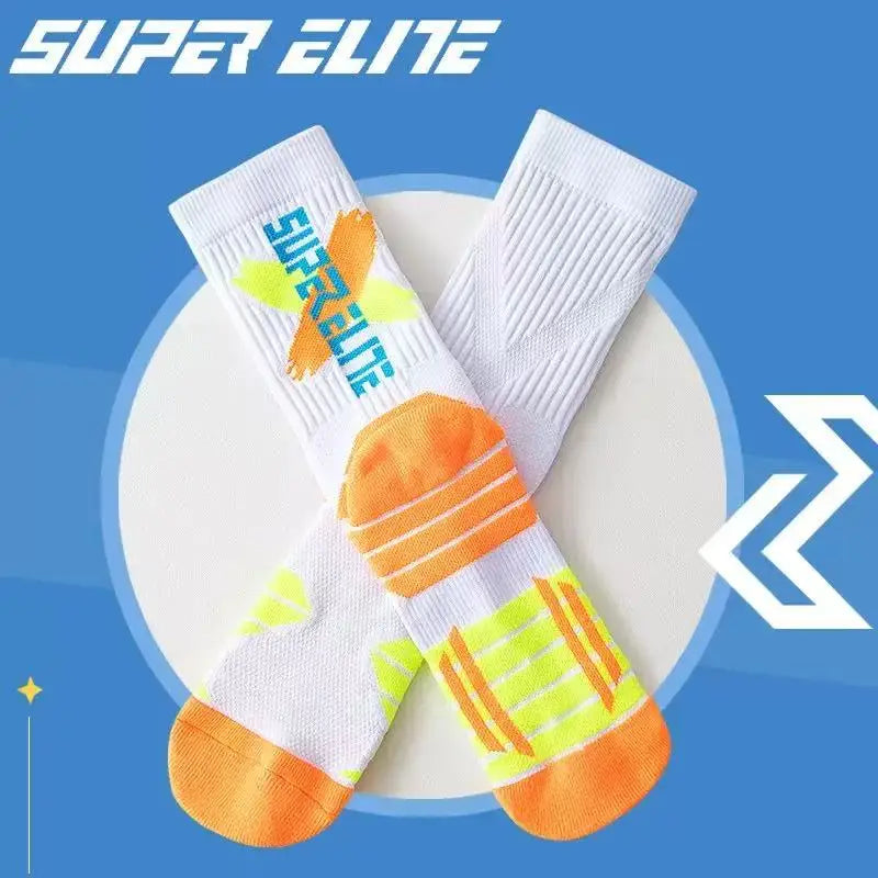 Basketball Socks, Thickened Towel Soles, Wear-resistant and Breathable High-top Sports Socks, Outdoor Pressure Running Socks Peaceful Pleasures Health and Wellness