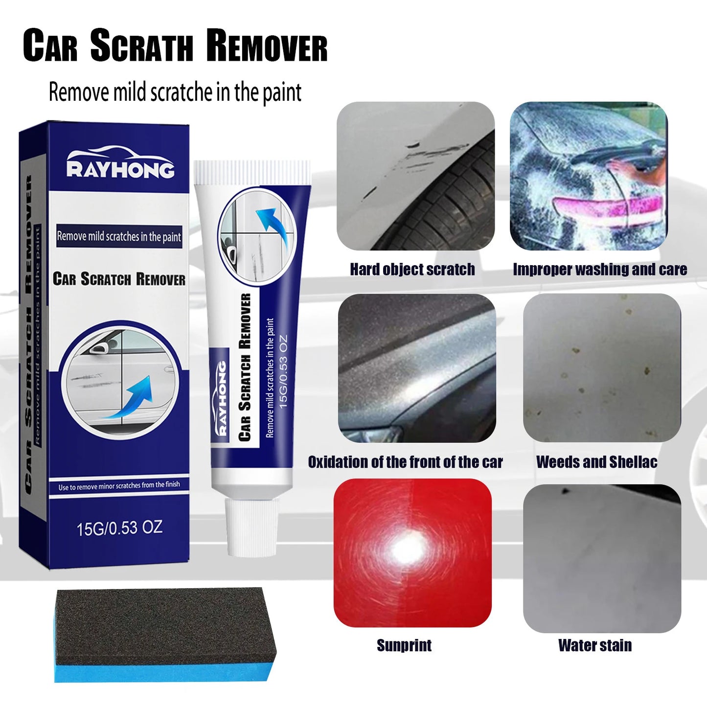 Rayhong Car Scratch Remover & Swirl Repair Polish Paste Kit